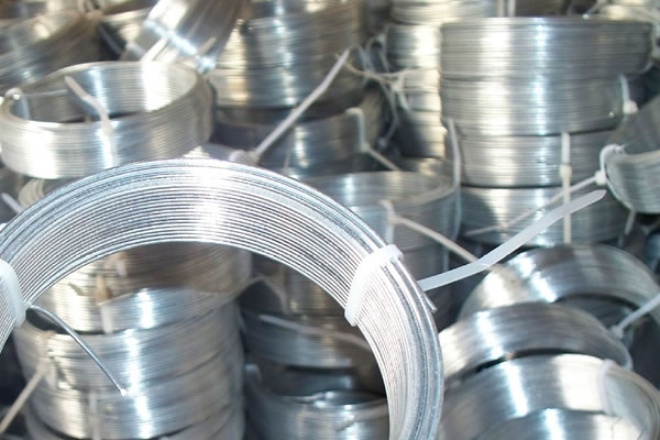 Galvanised iron wire for fence binding in coils